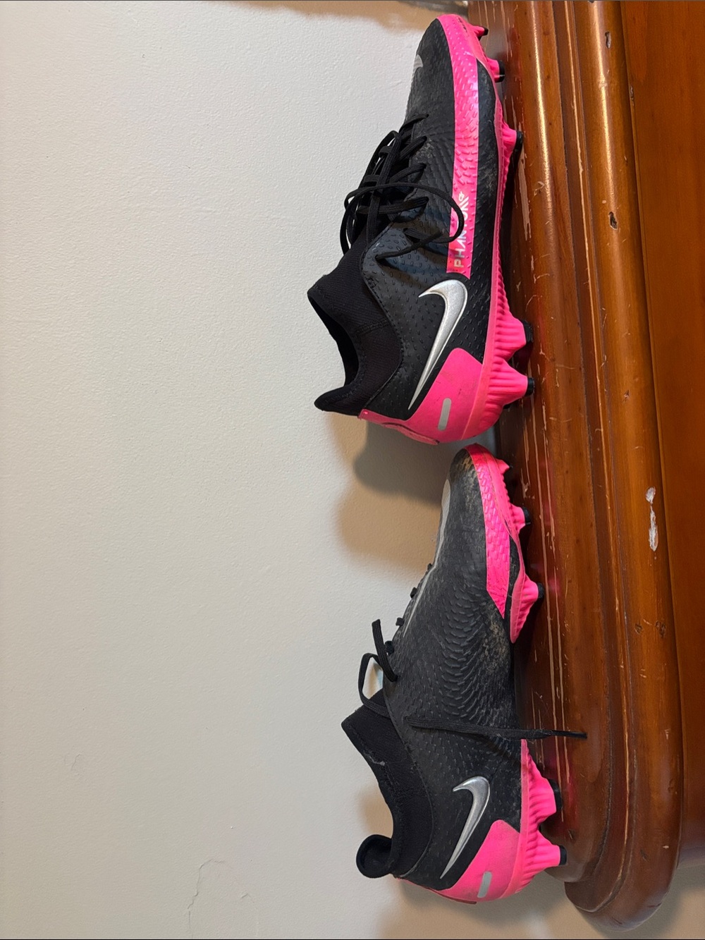 Nike phantom soccer Black and Hot Pink Soccer Cleats